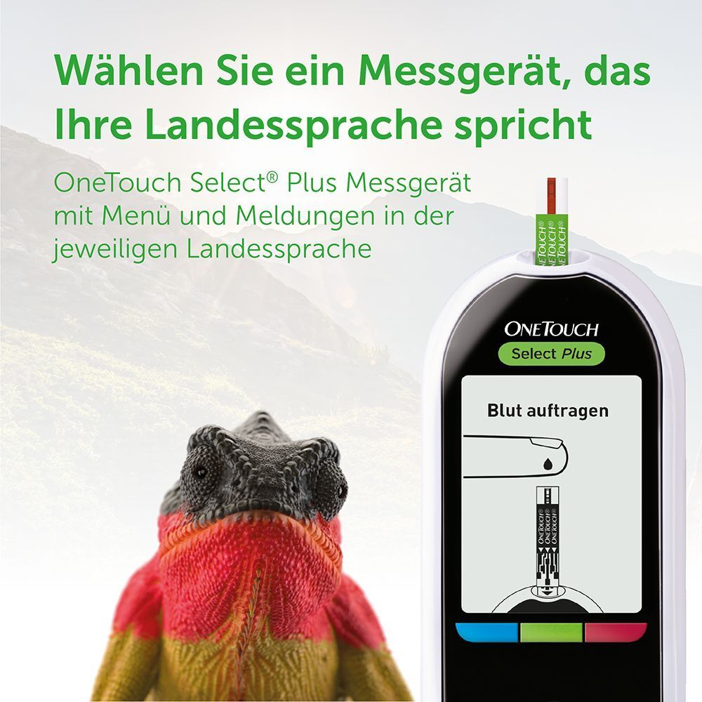 OneTouch Select® Plus Blutzucker-Messgerät (mmol/l) I Diabetes-Testset (Zucker-Krankheit)