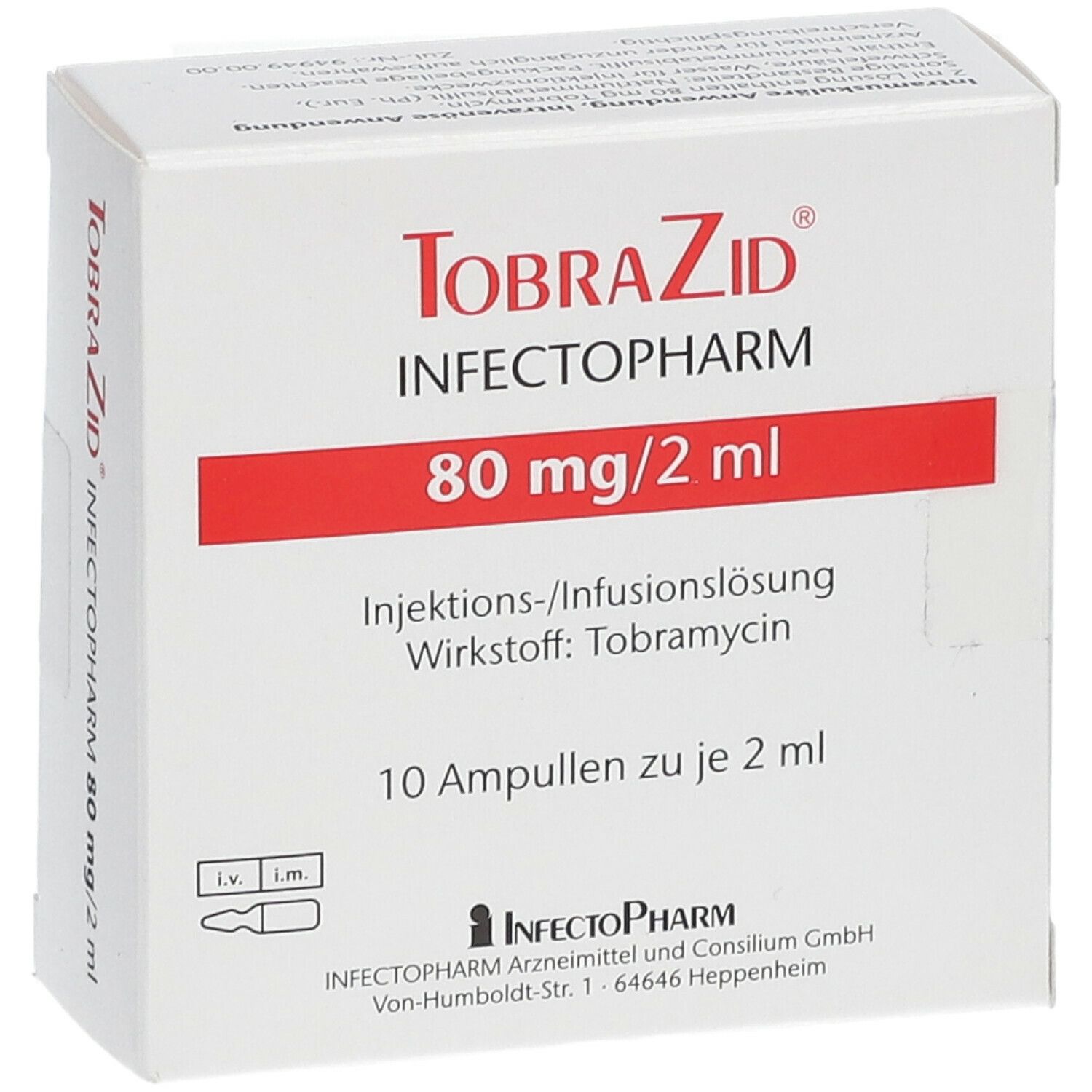 TobraZid® InfectoPharm 80 mg/2 ml