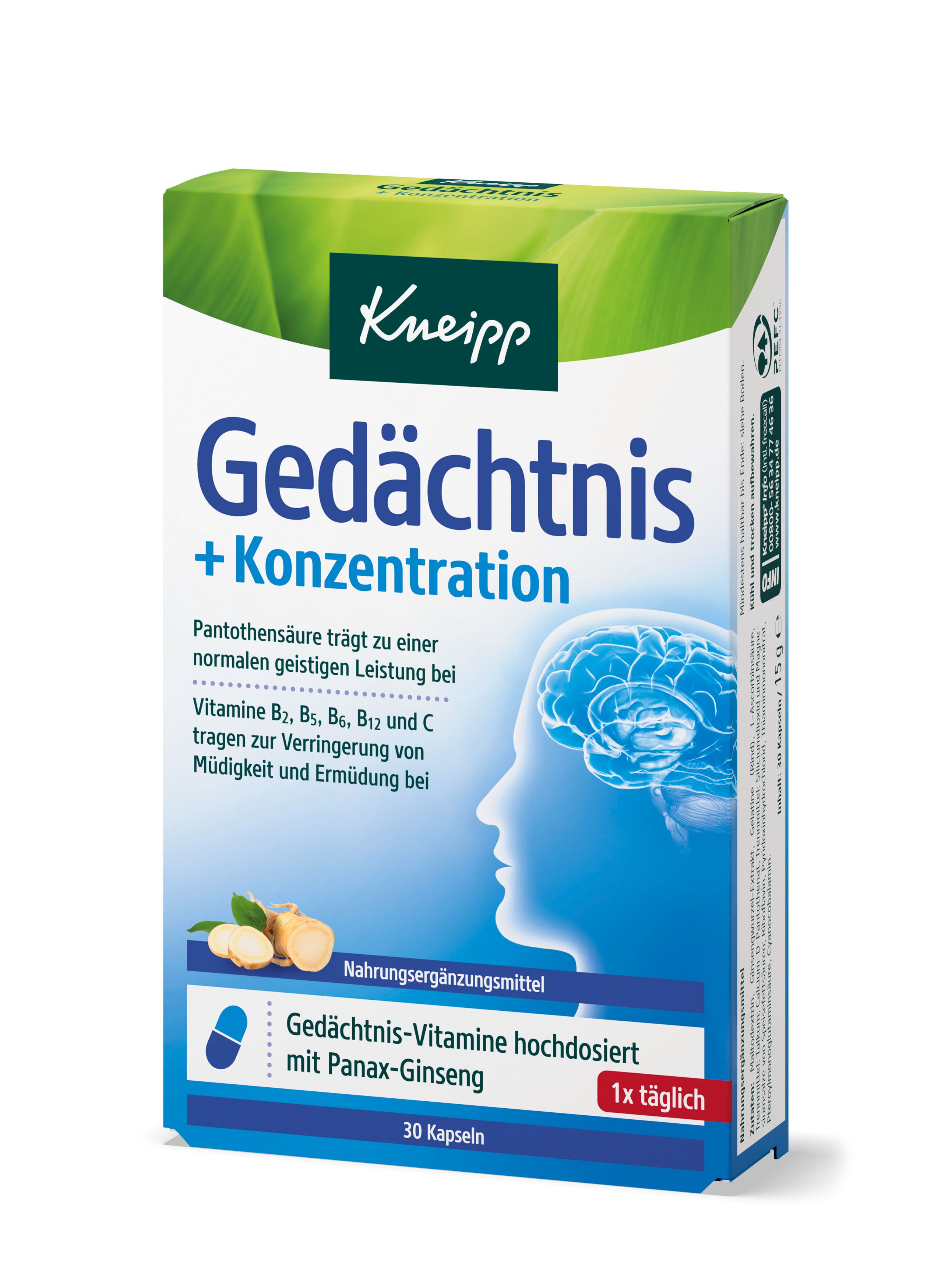 Gedächtnis + Konzentration 30 St Kapseln