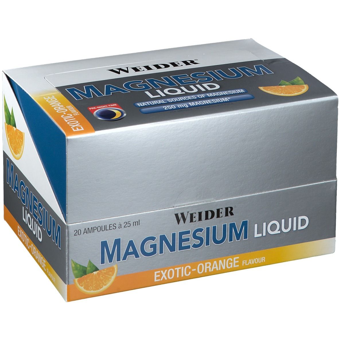 Magnesium Liquid 250 mg Exotic-Orange 20X25 ml Trinkampullen