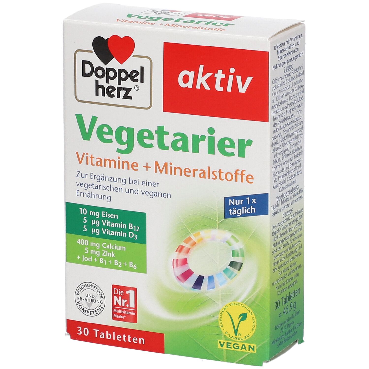 aktiv Vegetarier Vitamine+Mineralstoffe Tabletten 30 St Tabletten