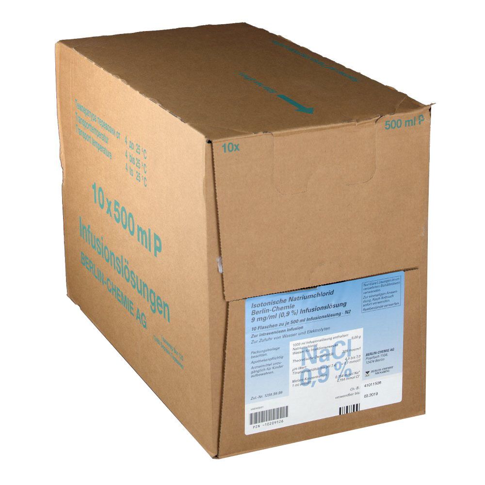 Isotonische Natriumchlorid Berlin-Chemie 9 mg/ml (9 %) Infusionslösung 10X500 ml Infusionslösung