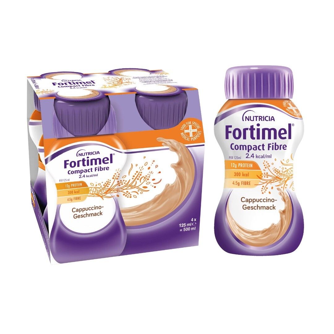 Fortimel® Compact Fibre Cappuccino 4X125 ml Flüssigkeit