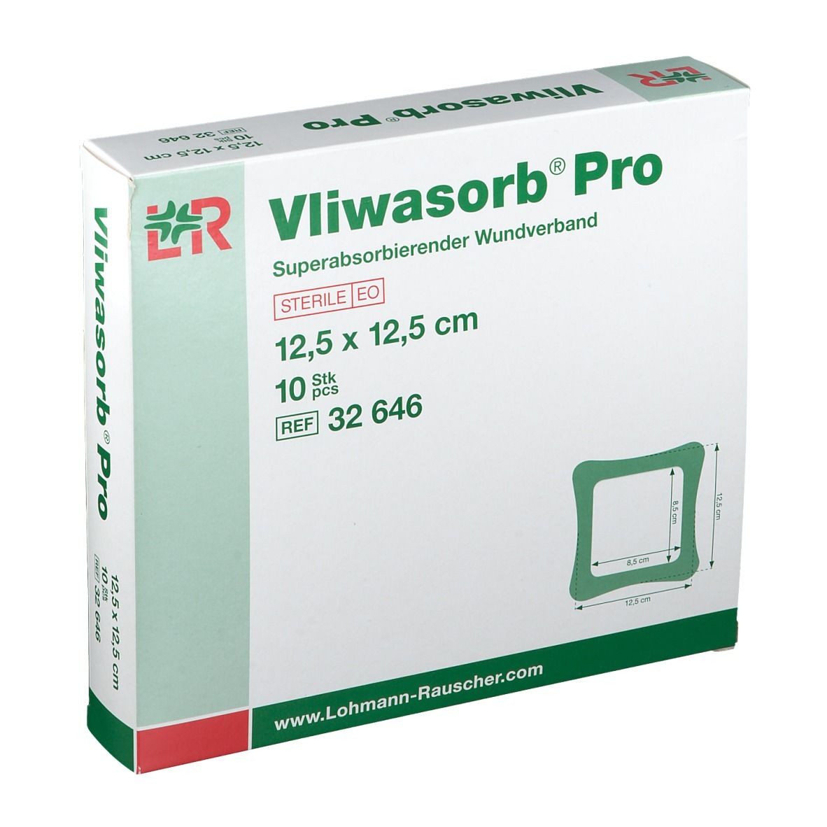 Vliwasorb® Pro Superabsorbierender Wundverband 12,5 x 12,5 cm 10 St Kompressen