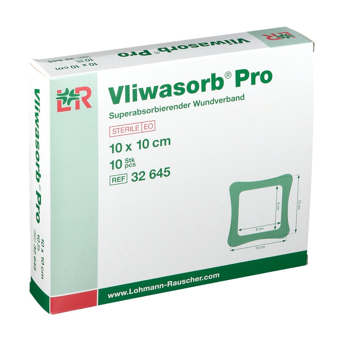 Vliwasorb® Pro Superabsorbierender Wundverband 10 x 10 cm 10 St Kompressen