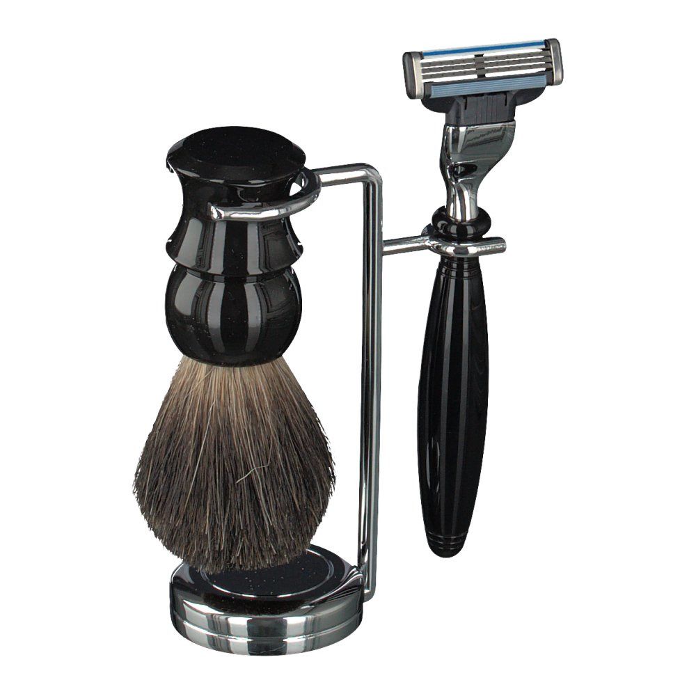 Rasierset schwarz silber 1 St Set