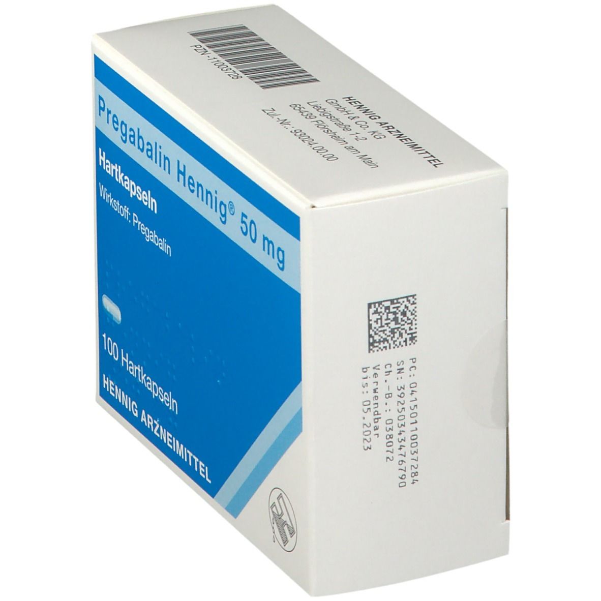 Pregabalin Hennig 50 mg Hartkapseln 100 St