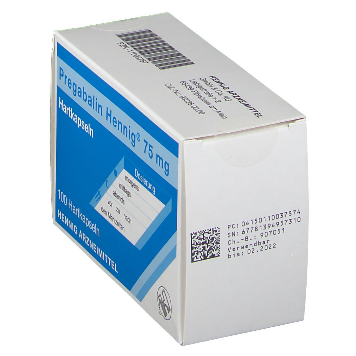 Pregabalin Hennig 75 mg Hartkapseln 100 St