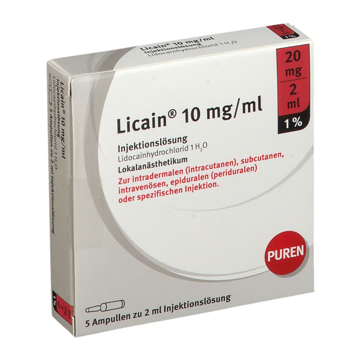 LICAIN 1% 10 mg/ml Inj.Lsg.20mg/2ml Glasamp.