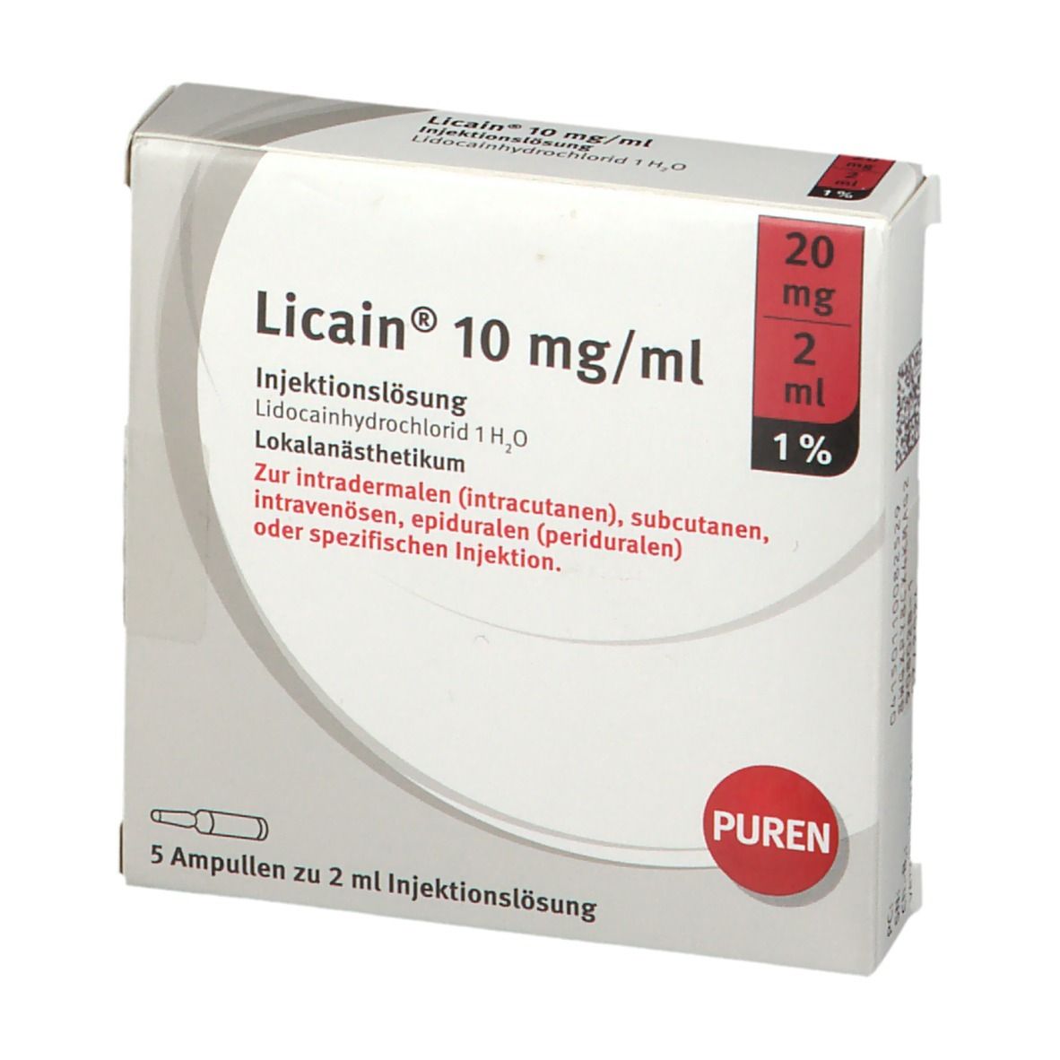 LICAIN 1% 10 mg/ml Inj.Lsg.20mg/2ml Glasamp.