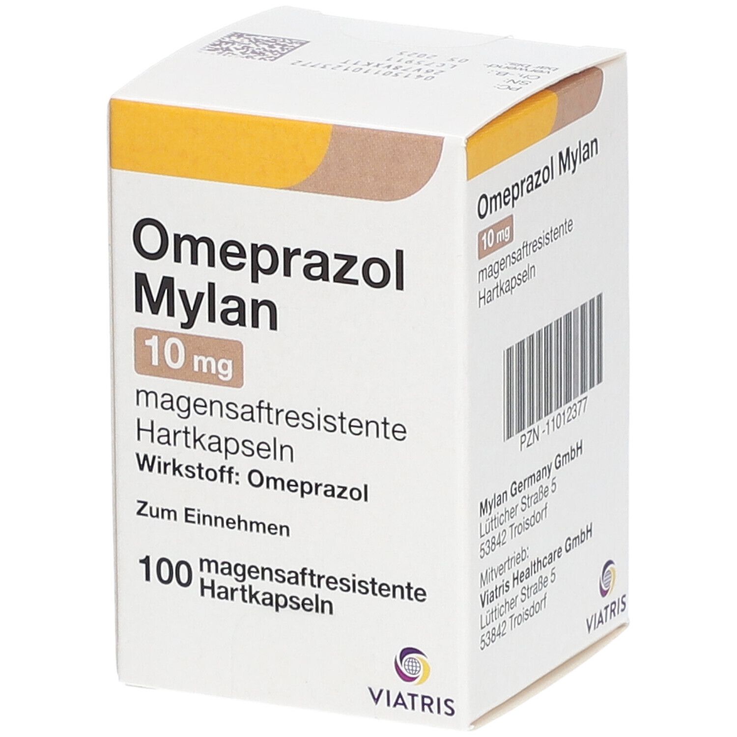 Omeprazol Mylan 10 mg magensaftresist.Hartkapseln 100 St Magensaftresistente Hartkapseln