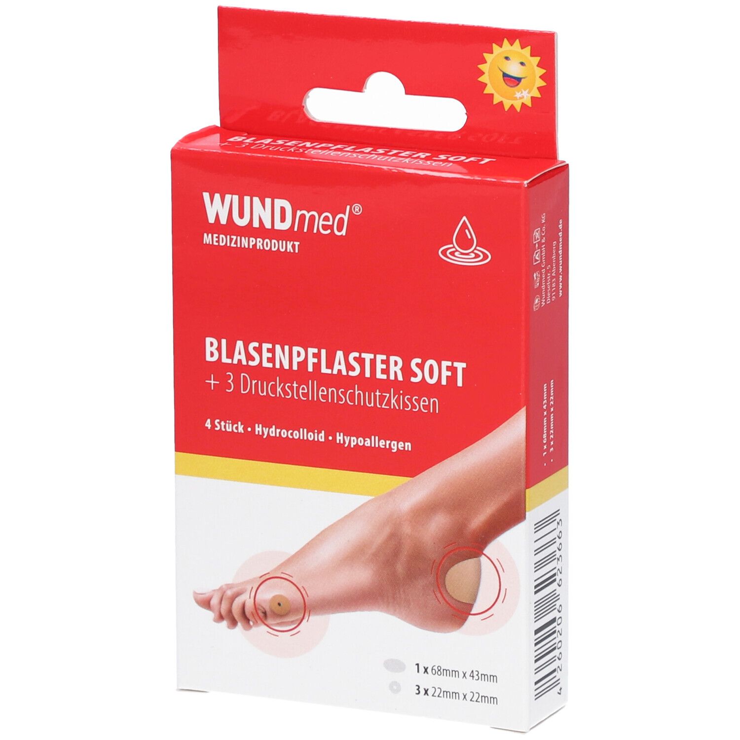 WUNDmed® BLASENPFLASTER SOFT + 3 Druckstellenschutzkissen