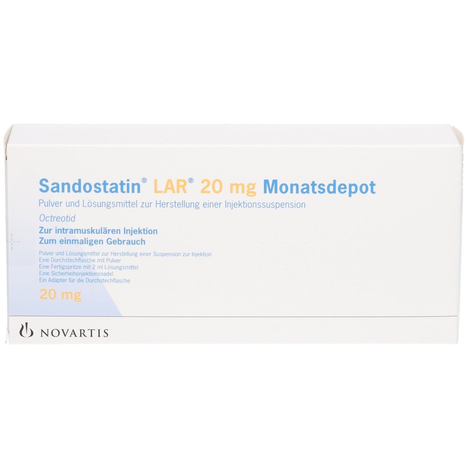 Sandostatin LAR 20 mg Monatsdepot Octreotid zur intramuskulären Injektion.