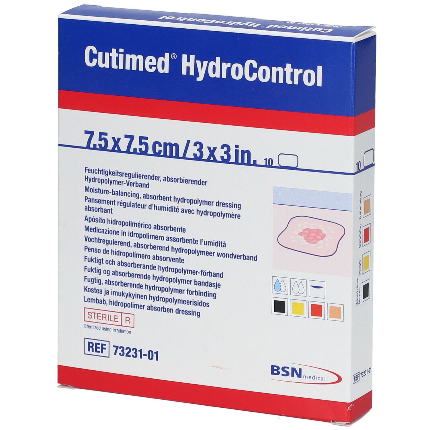 Cutimed Hydrocontrol Kompresse 7,5x7,5 cm