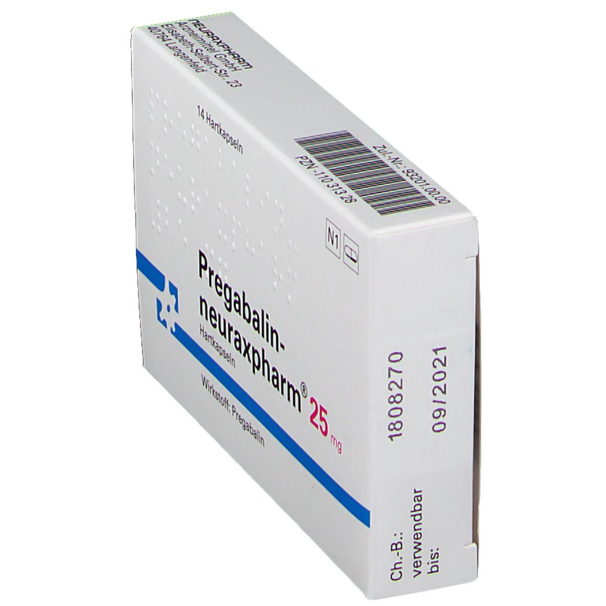 PREGABALIN-neuraxpharm 25 mg Hartkapseln 14 St