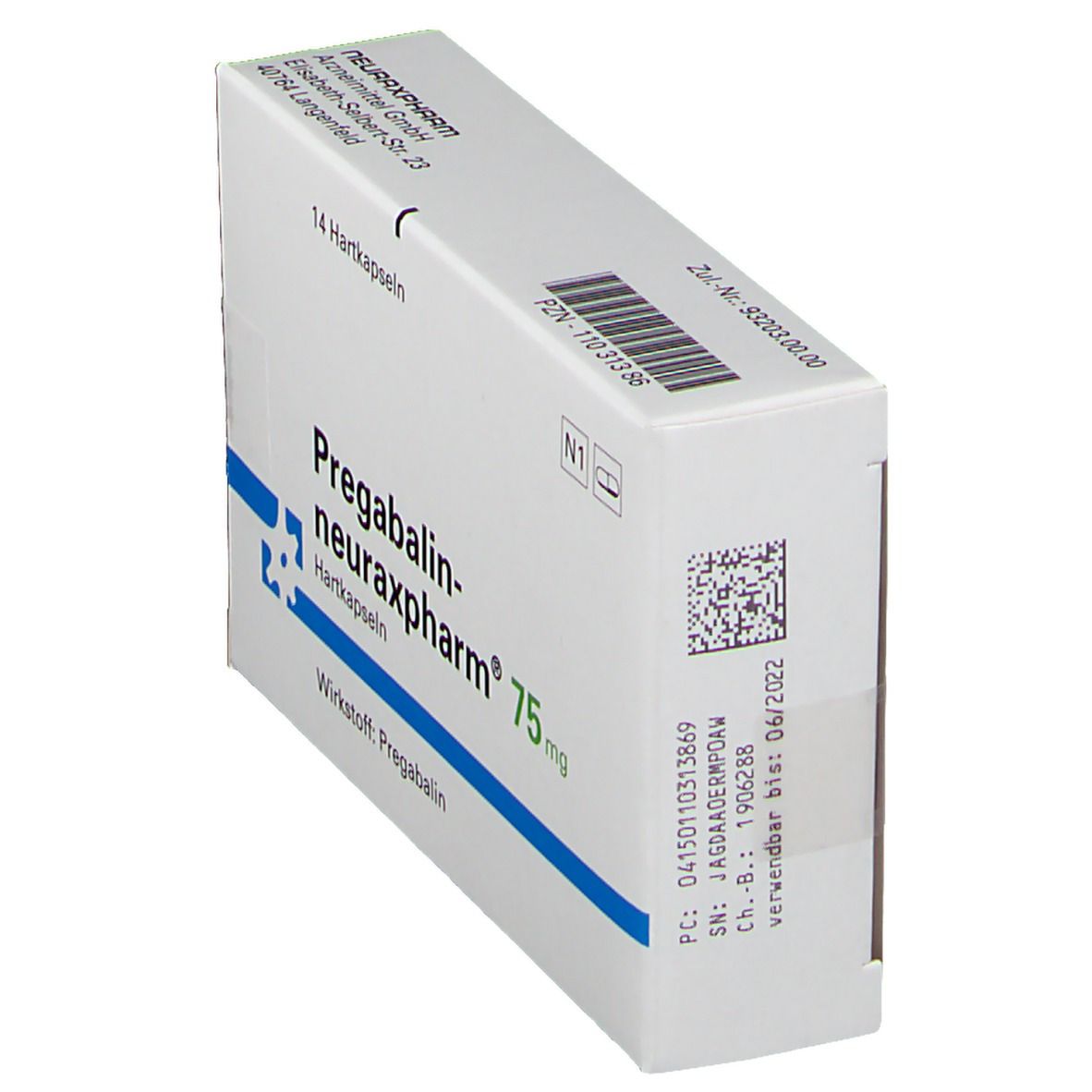 PREGABALIN-neuraxpharm 75 mg Hartkapseln 14 St