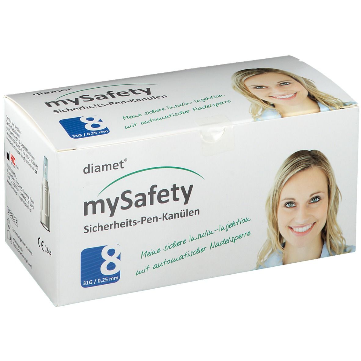 diamet® mySafety Sicherheits-Pen-Kanüle 31 G 0,25 mm x 8 mm