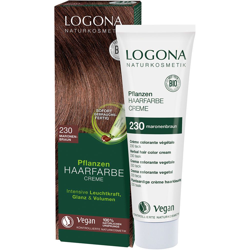 LOGONA Naturkosmetik Pflanzen-Haarfarbe Creme 230 ml - Maronenbraun 150 SHOP APOTHEKE