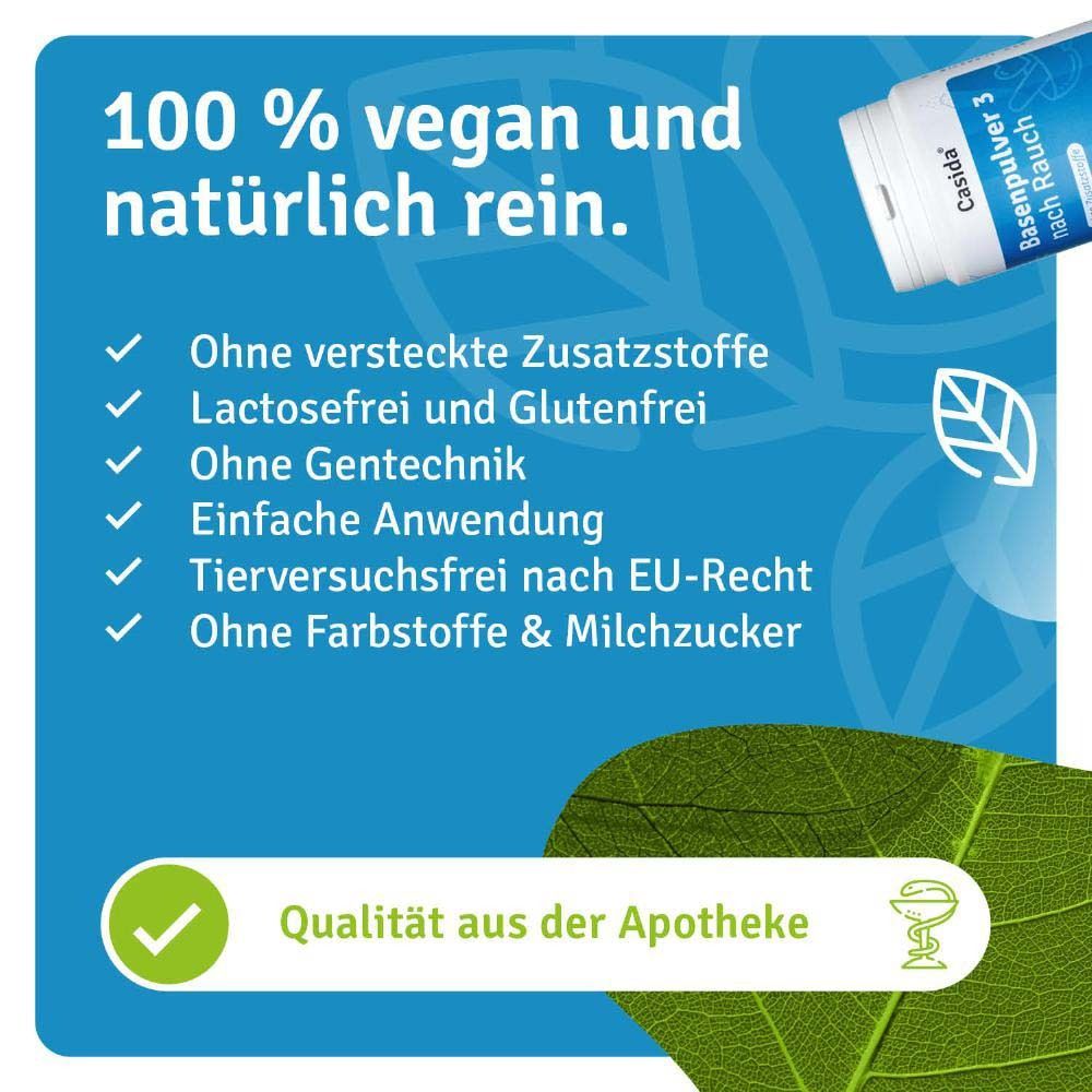 Produkt mit Text: 100% vegan und natürlich rein. Ohne versteckte Zusatzstoffe, laktosefrei, glutenfrei, etc.