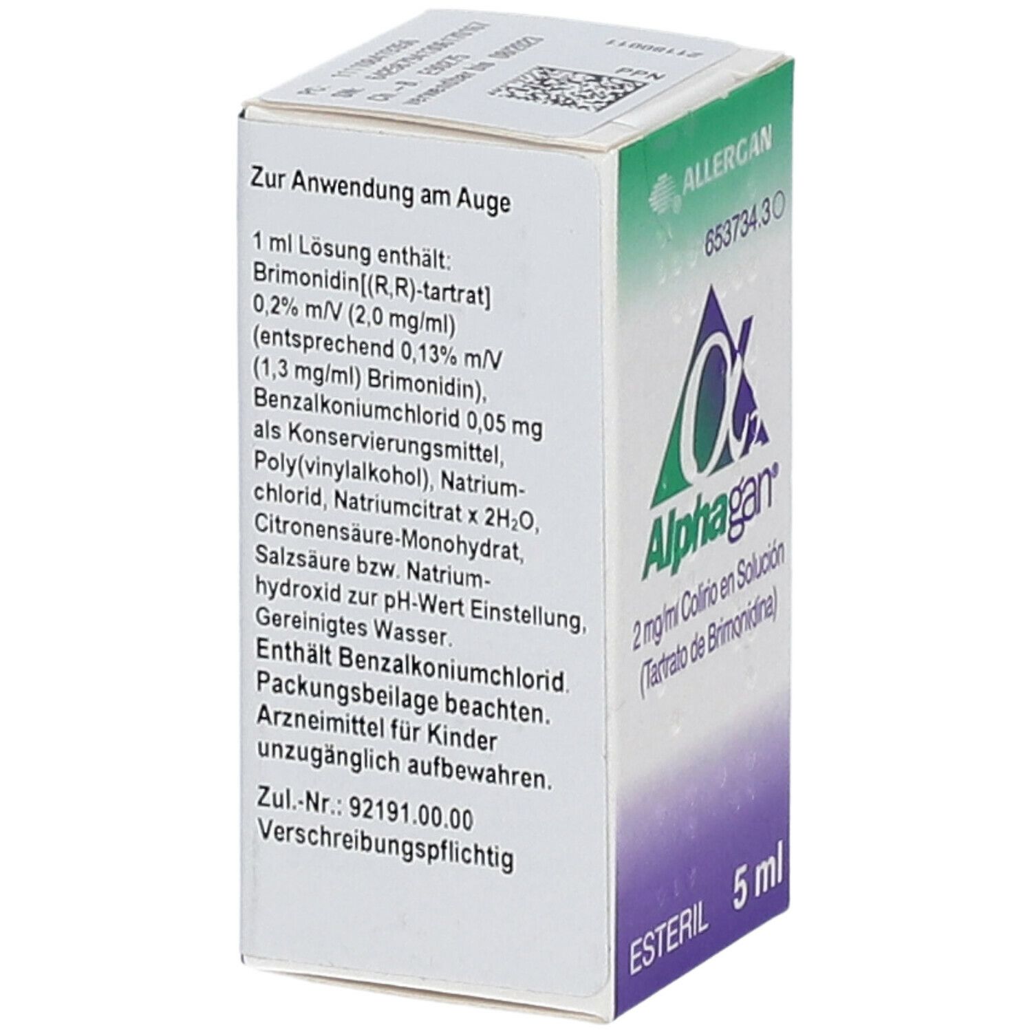 Alphagan 0,2% m/V 2 mg/ml Augentropfen 5 ml