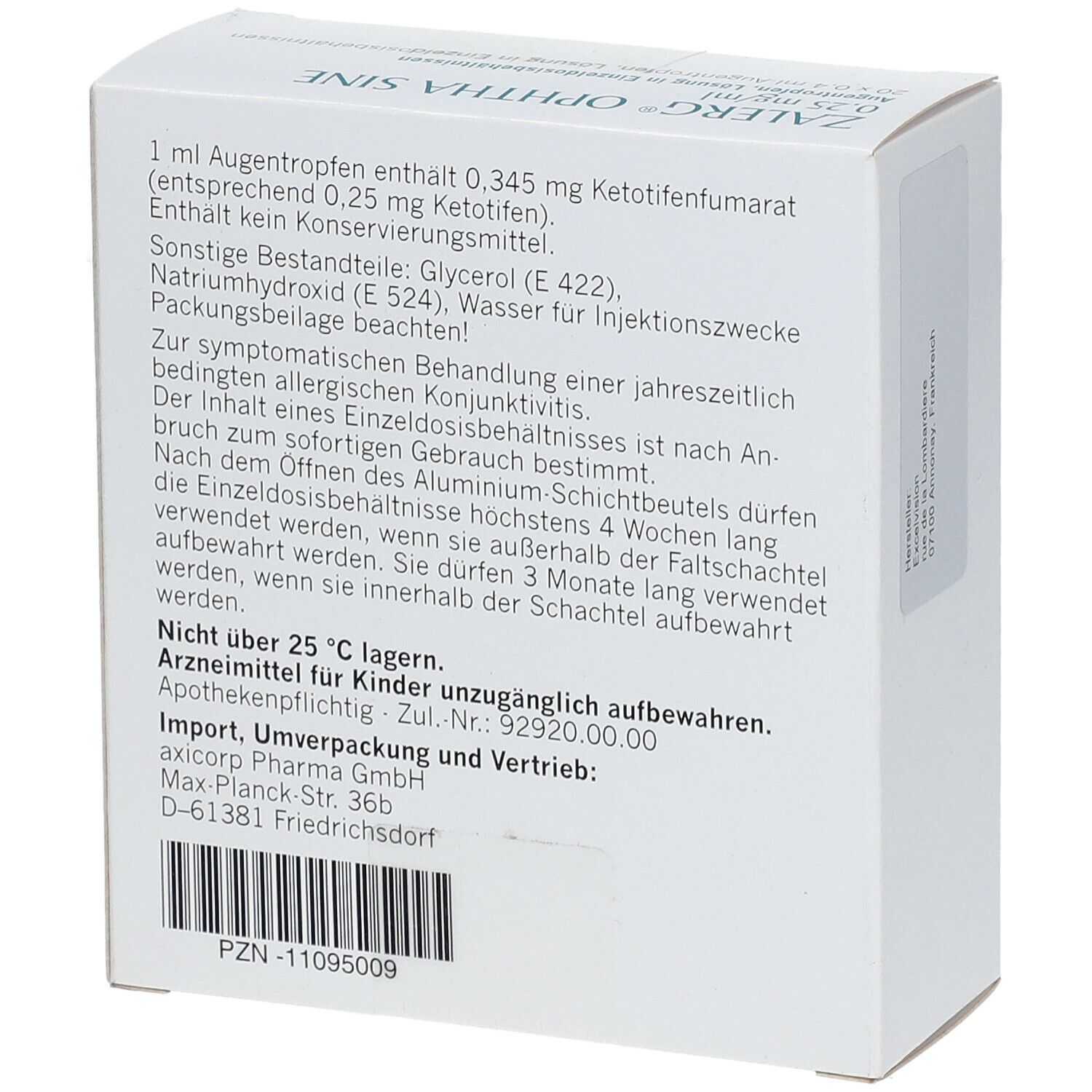 ZALERG ophtha sine Augentr.Einzeldosispipetten