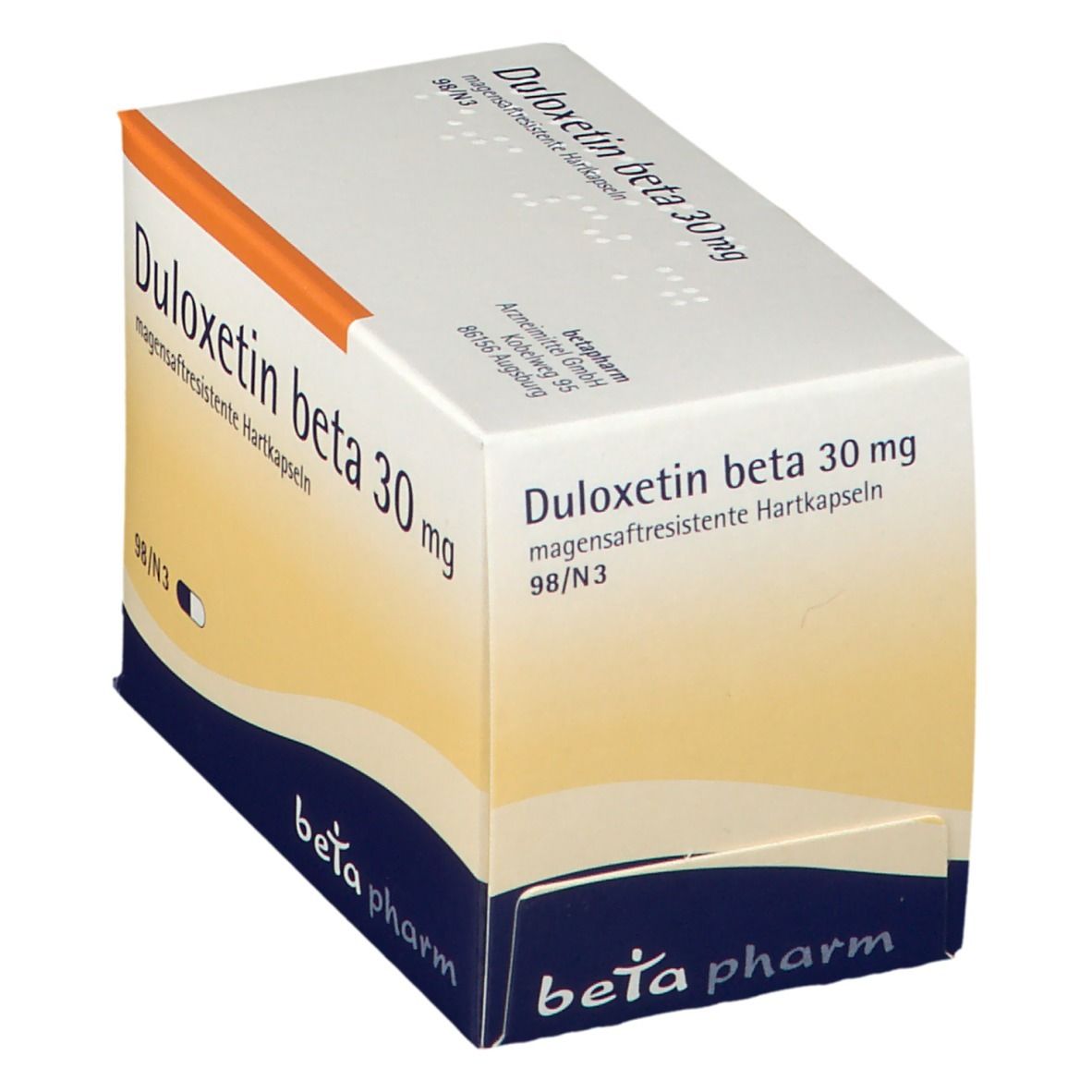 Duloxetin beta 30 mg magensaftresistente Hartkaps. 98 St Magensaftresistente Hartkapseln