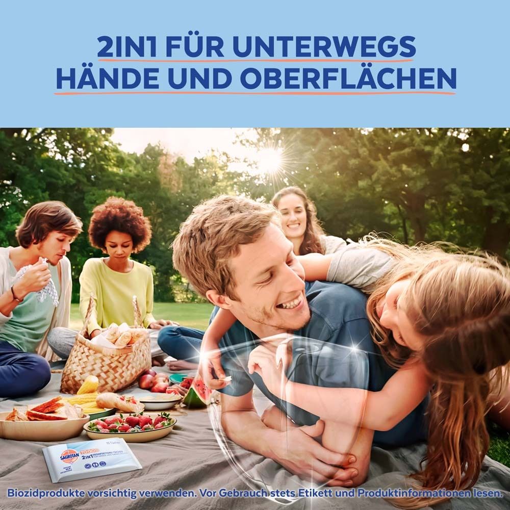 SAGROTAN® 2 in 1 Desinfektionstücher