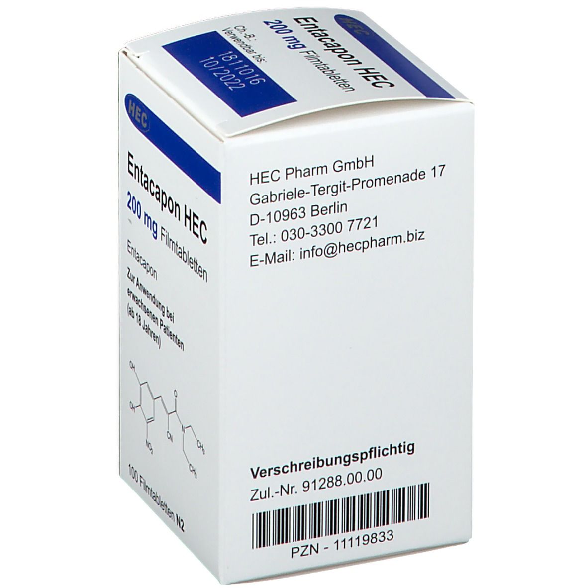 Entacapon HEC 200 mg Filmtabletten 100 St