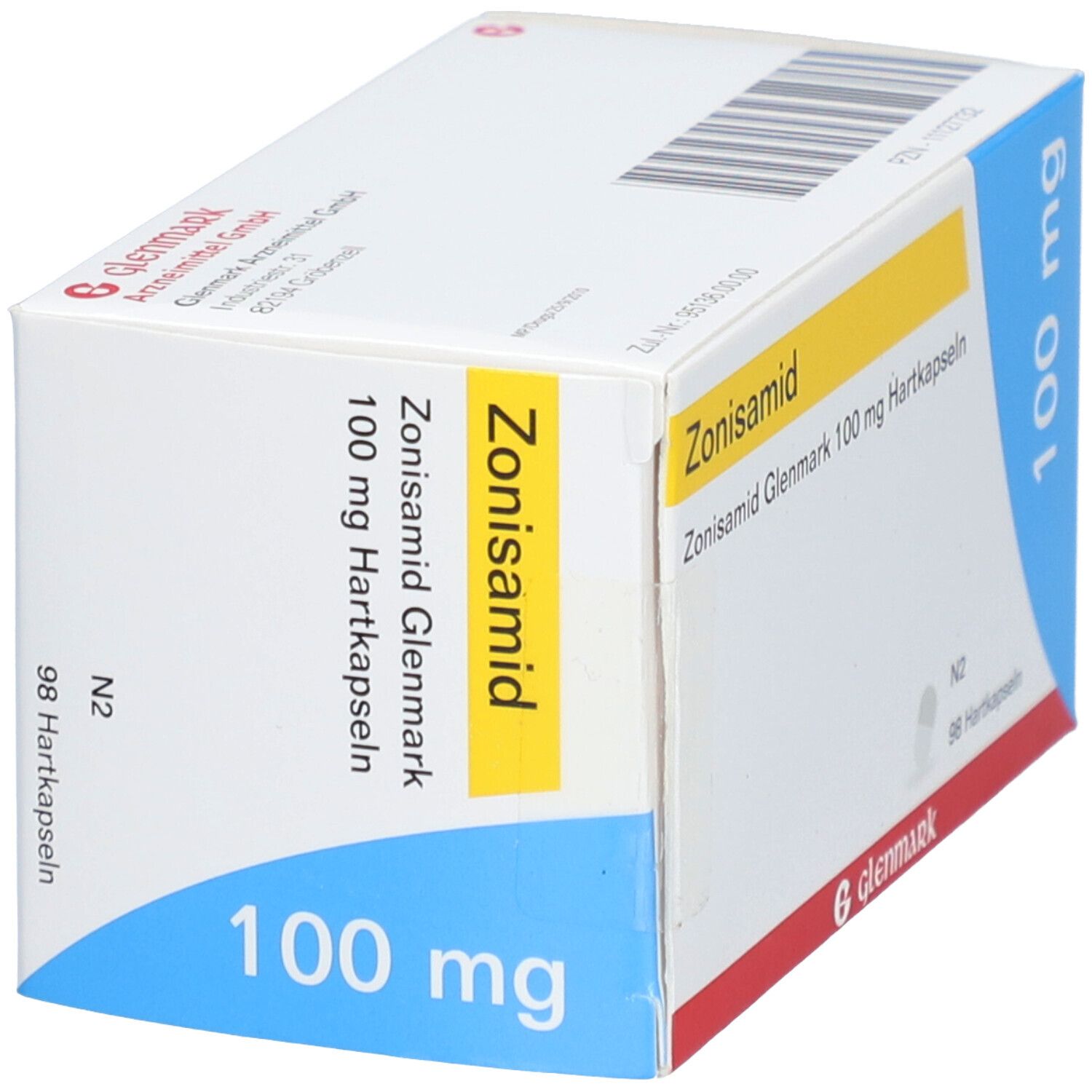 Zonisamid Glenmark 100 mg Hartkapseln 98 St