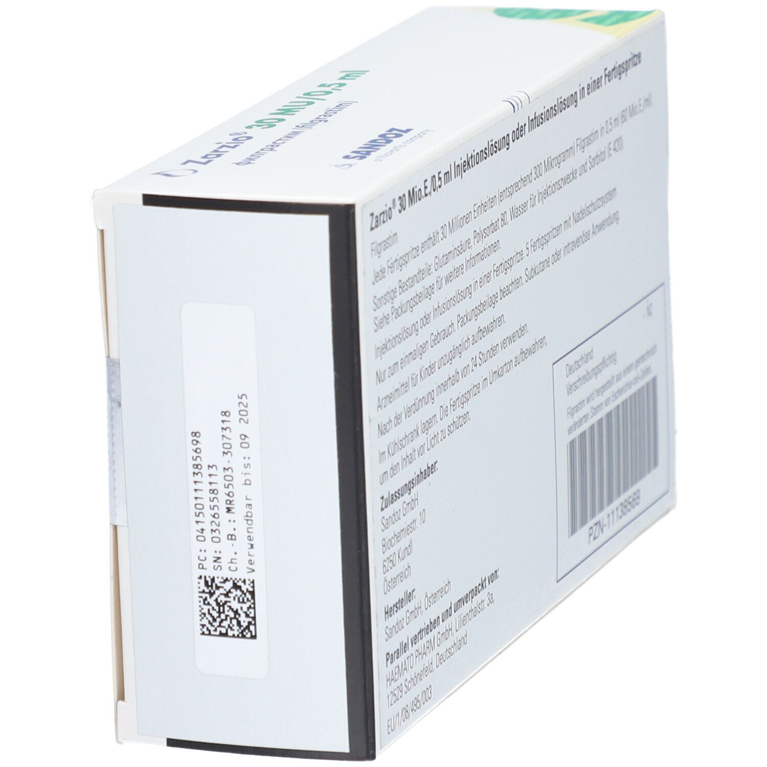 ZARZIO 30 Mio.E./0,5 ml Inj./Inf.-Lsg.i.e.Fert.-S.