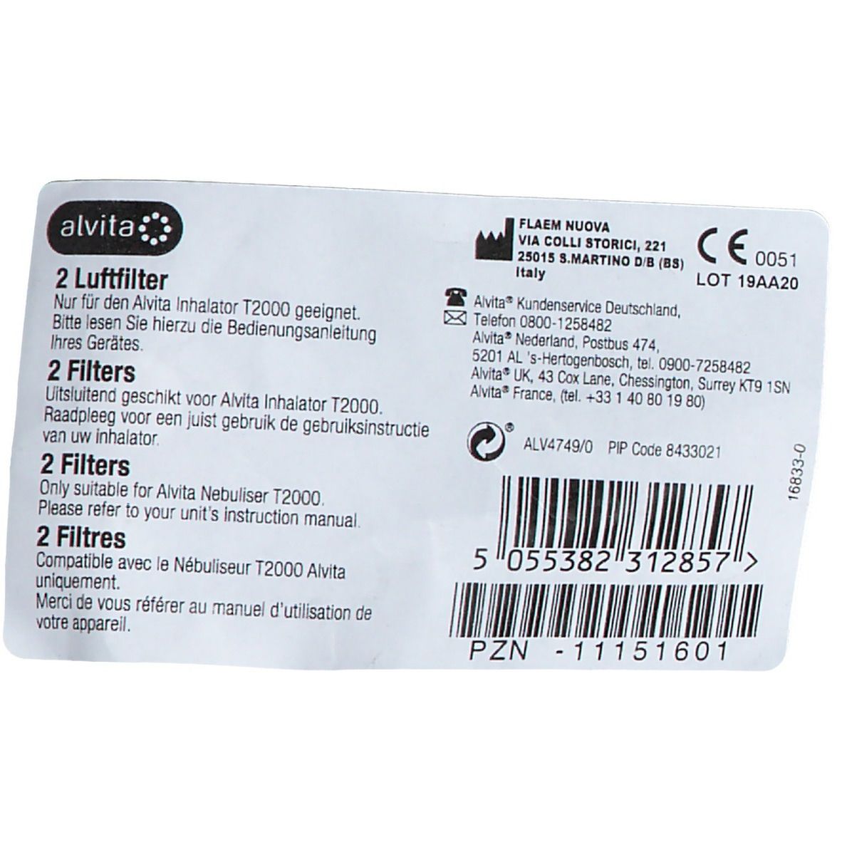alvita® T 2000 Inhalator Filter