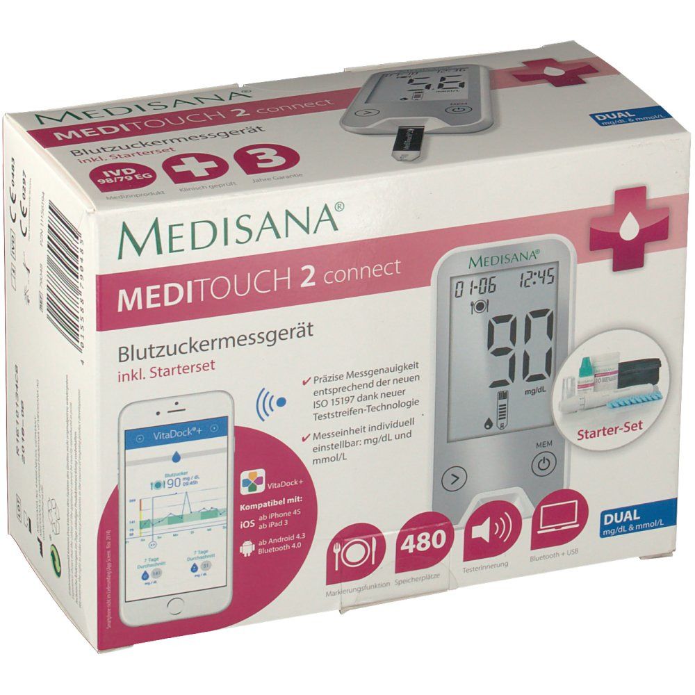 MEDISANA® MediTouch 2 Blutzuckermessgerät mg/dl