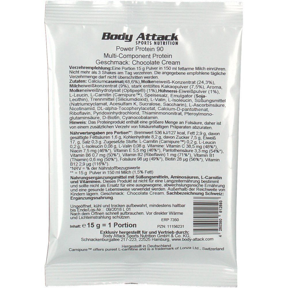 Body Attack Power Protein 90 Chocolate Cream Probe