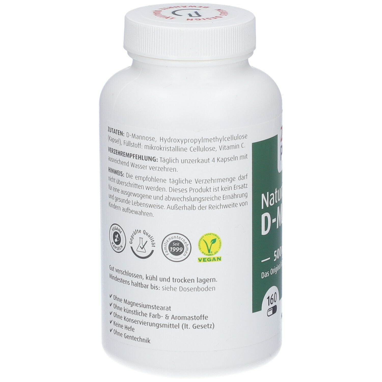Natural D Mannose Kapseln 500 mg ZeinPharma 160 St shopapotheke.at