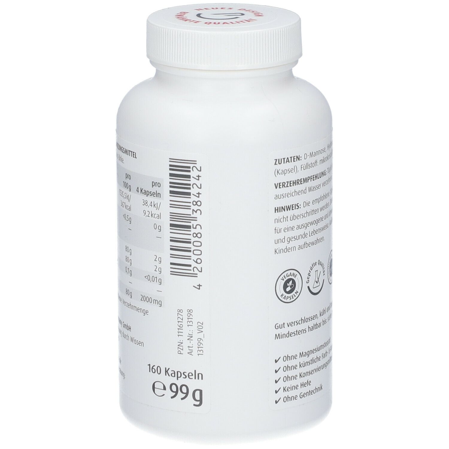 ZeinPharma® Natural D Mannose Kapseln 500 mg 160 St - shop-apotheke.at