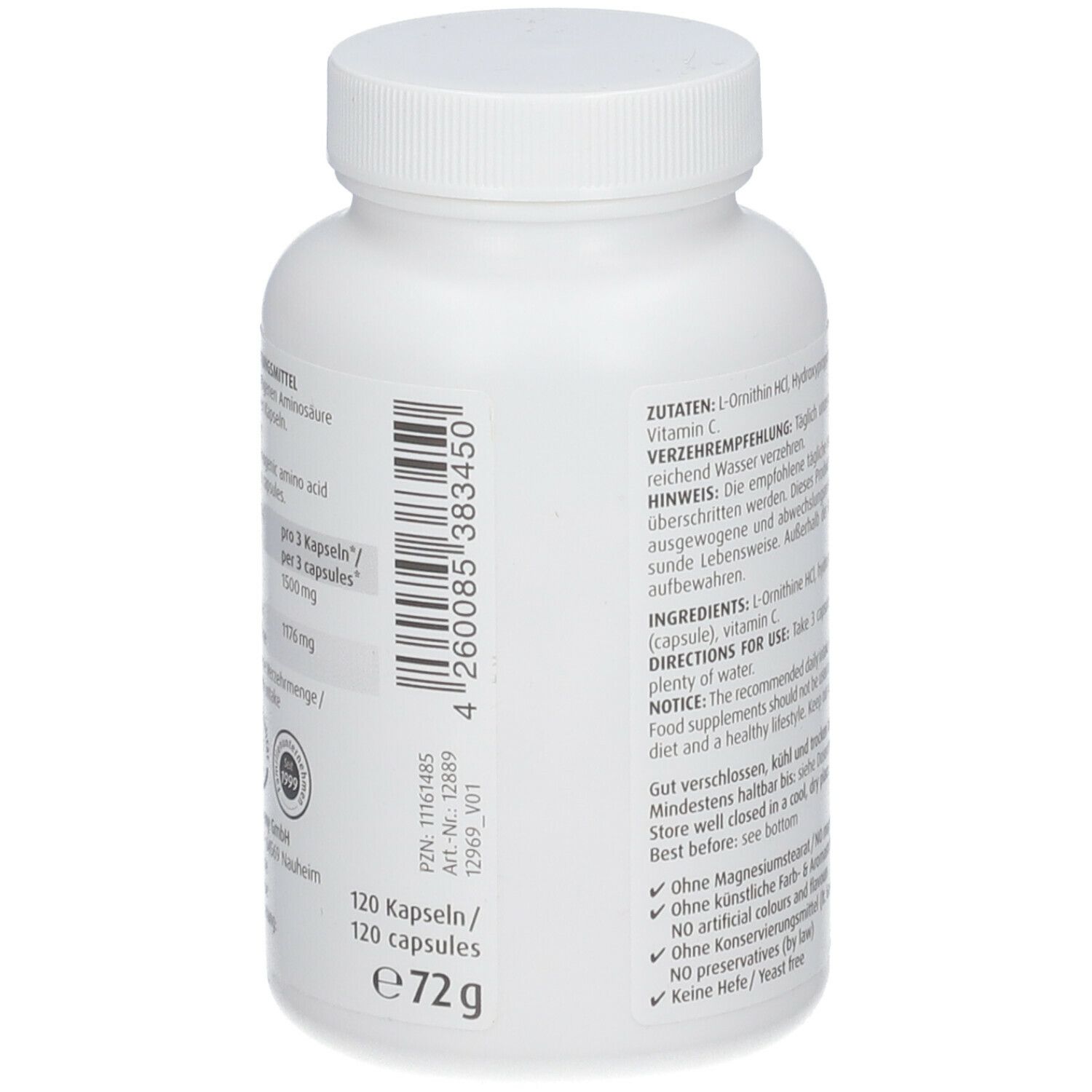 ZeinPharma® L Ornithin Kapseln 500 mg