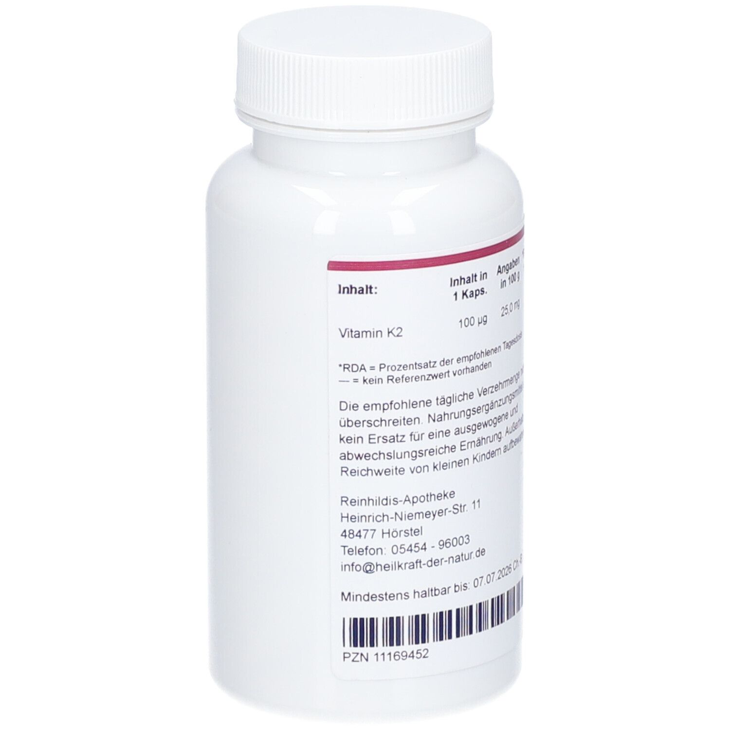 Vitamin K2 (MK7) 100 µg Kapseln
