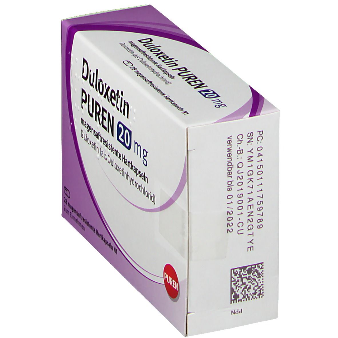 Duloxetin Puren 20 mg magensaftresist.Hartkapseln 28 St Magensaftresistente Hartkapseln