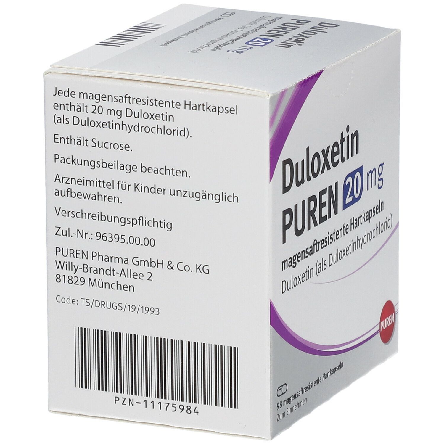 Duloxetin Stada 120 mg magensaftresist.Hartkapseln 98 St Magensaftresistente Hartkapseln