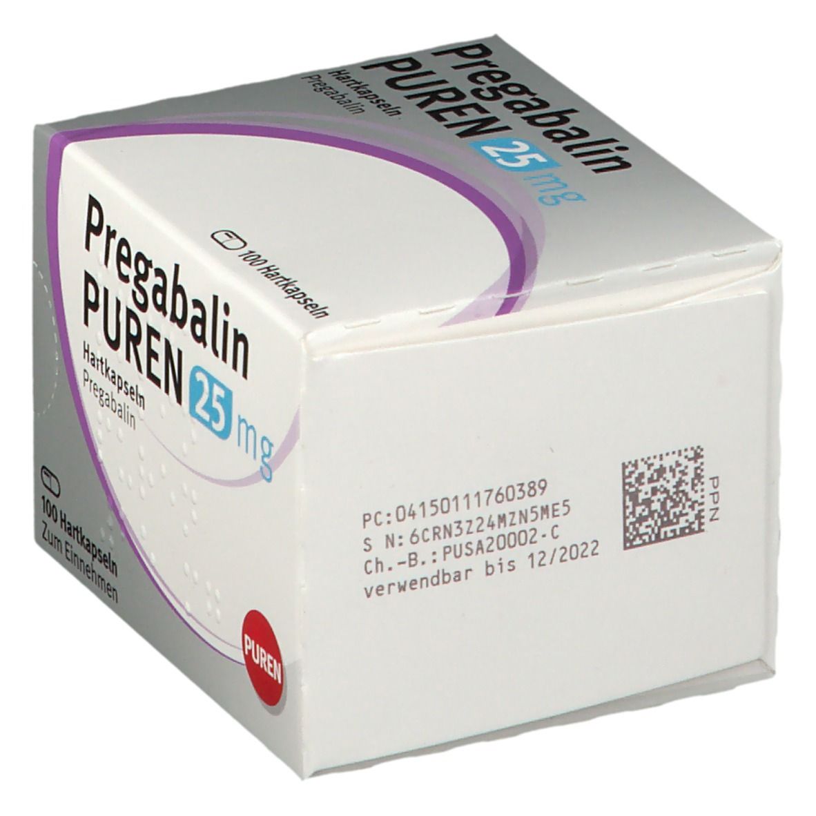 Pregabalin Puren 25 mg Hartkapseln 100 St