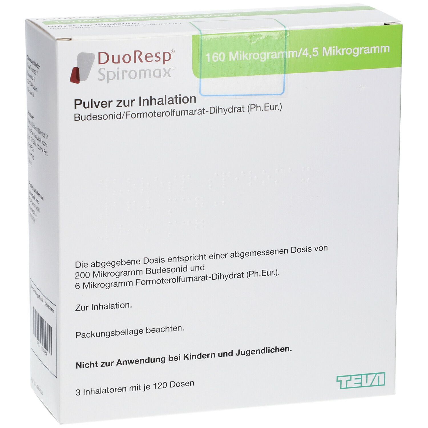Duoresp Spiromax 160 µg/4,5 µg/Dosis