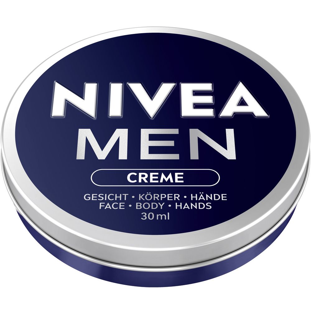 NIVEA MEN Creme 30ml in runder Dose, für Gesicht, Körper und Hände.