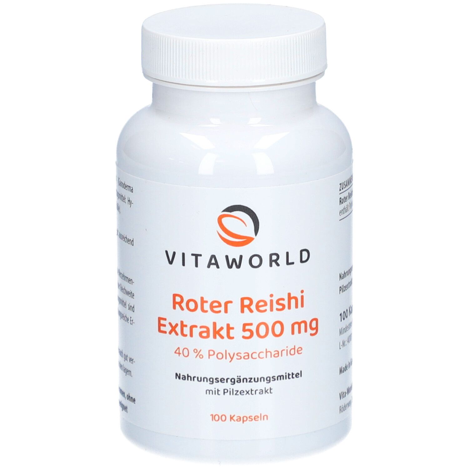 Roter Reishi Extrakt 500 mg 40% Polysacchar.Kapseln