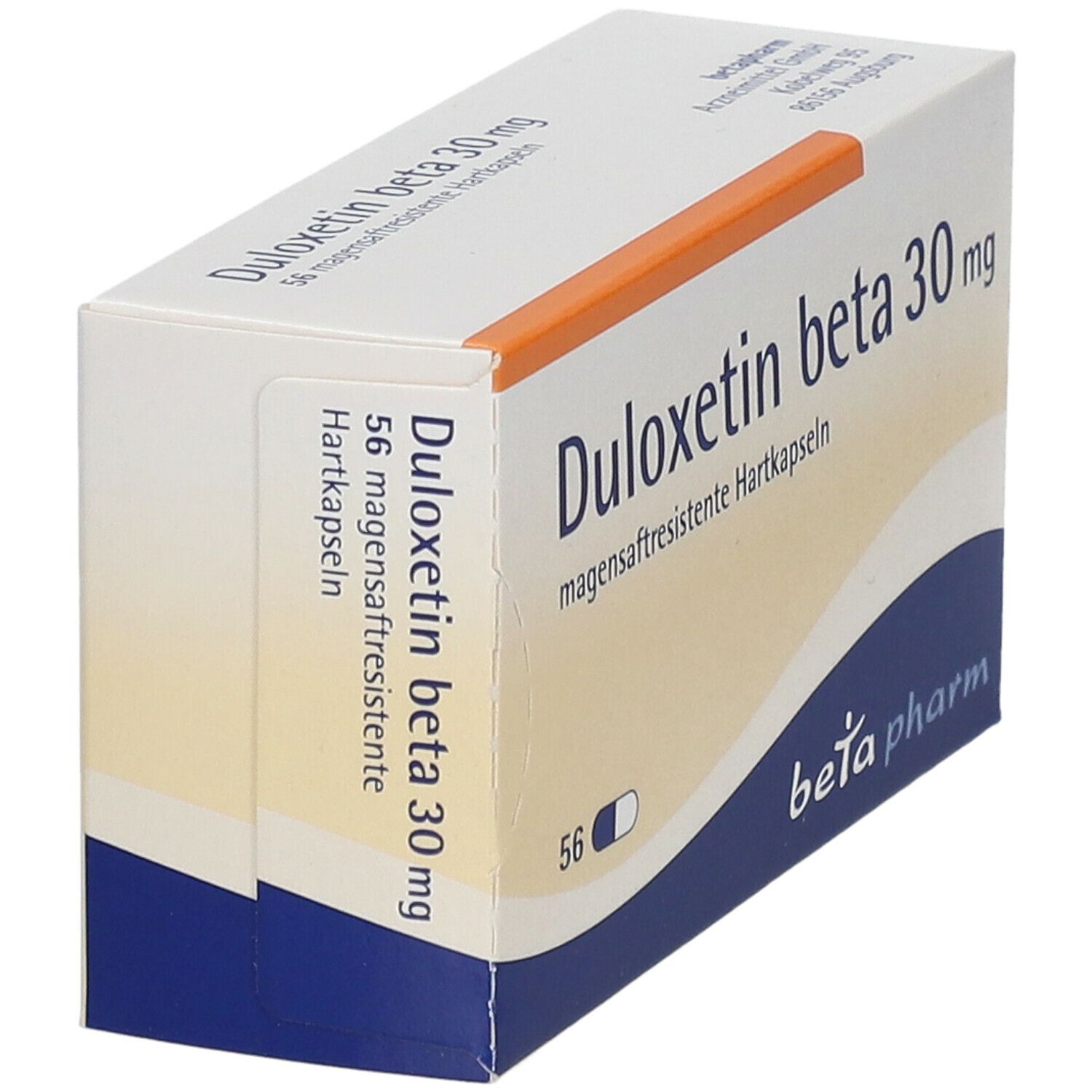 Duloxetin beta 30 mg magensaftresistente Hartkaps. 56 St Magensaftresistente Hartkapseln