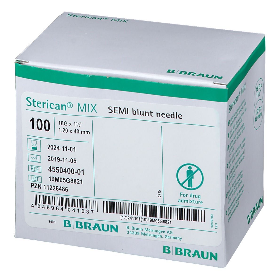 Sterican® Mix halbstumpf, G 18 x 1 1/2 / 1,20 mm x 40 mm