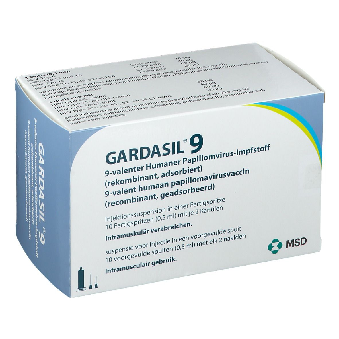 Gardasil 9 Inj.-Sus.i.e.Fertigspritze 10 St Fertigspritzen