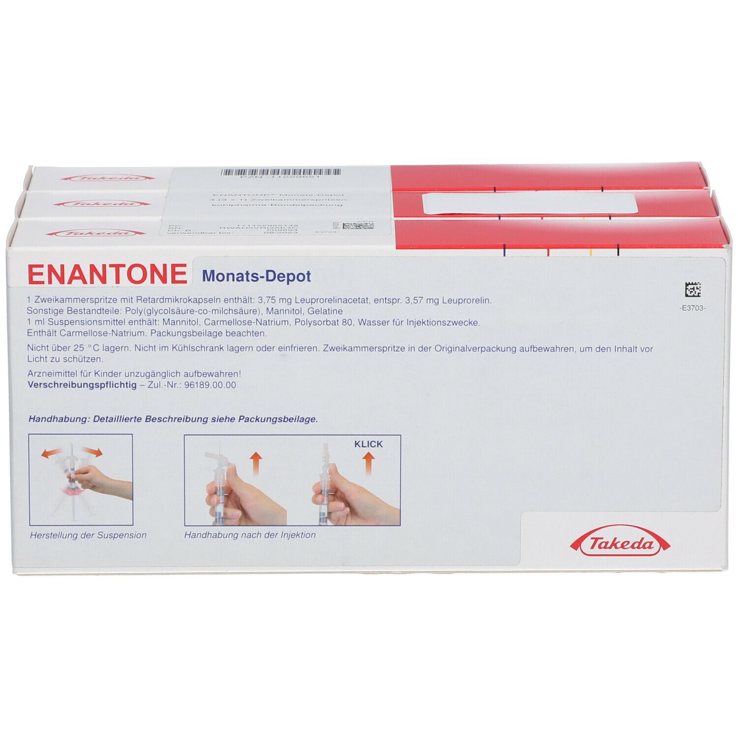 Enantone Monats-Depot 3,75 mg 2-Kammerspr.RMS 3x1 ml Retardmikrokapseln und Suspensionsmittel