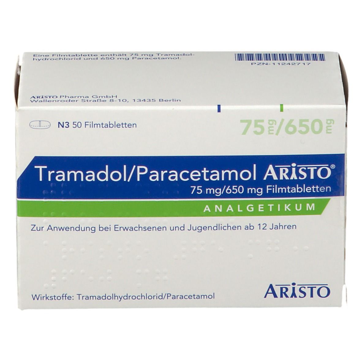 Tramadol/Paracetamol Aristo® 75 mg/650 mg