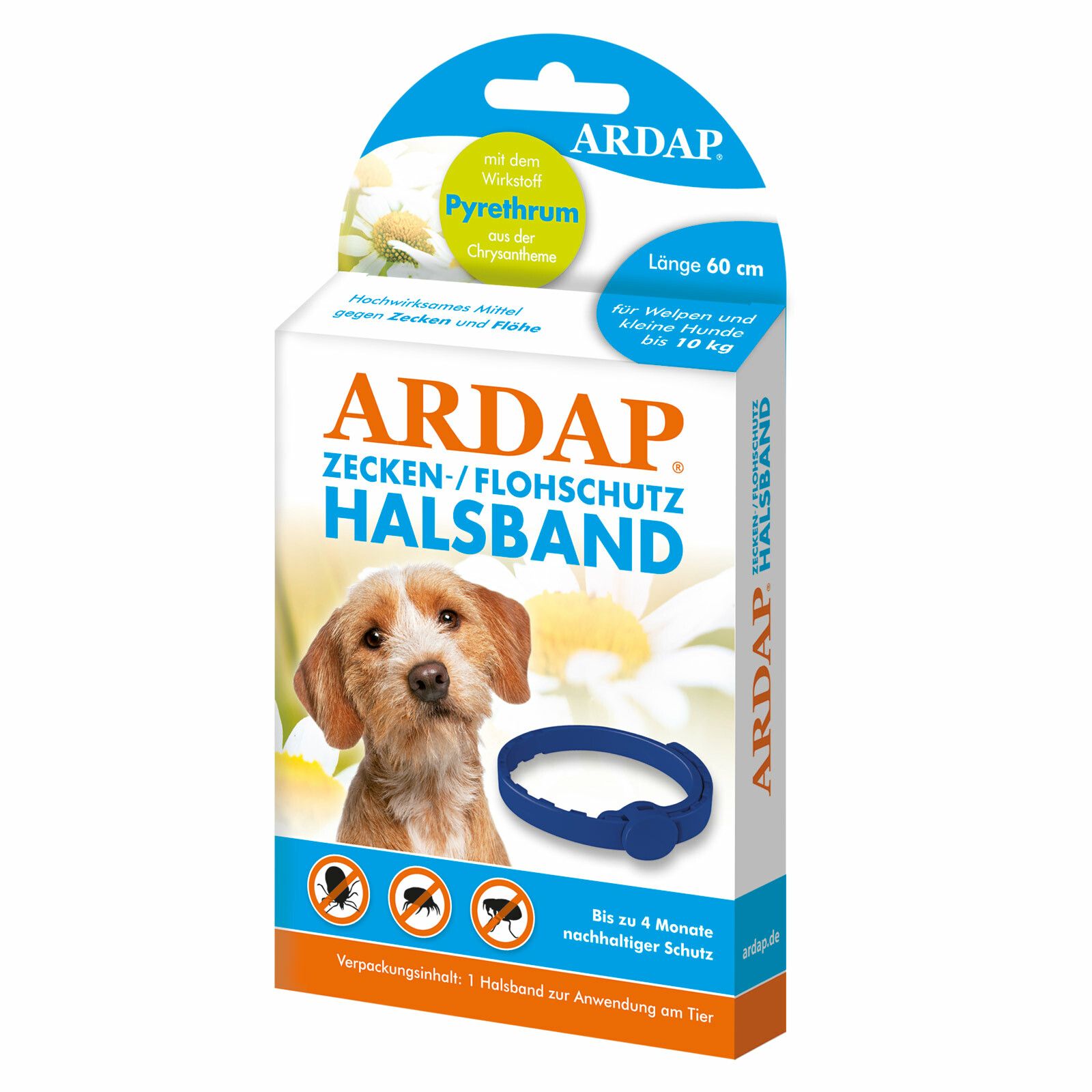 Ardap® Zecken- und Flohhalsband für kleine Hunde