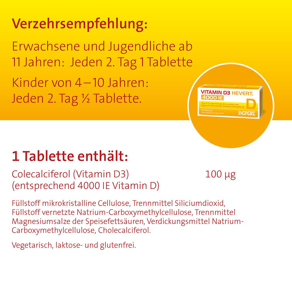 Vitamin D3 Hevert 4.000 I.E. Tabletten